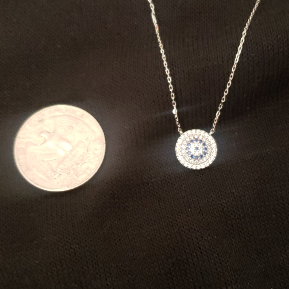 Jewelry evil eye sterling silver  necklace